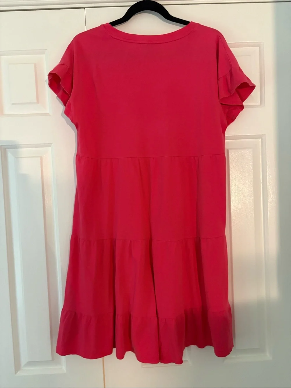 J. Crew Pink Tiered Ruffle Sleeve Dress